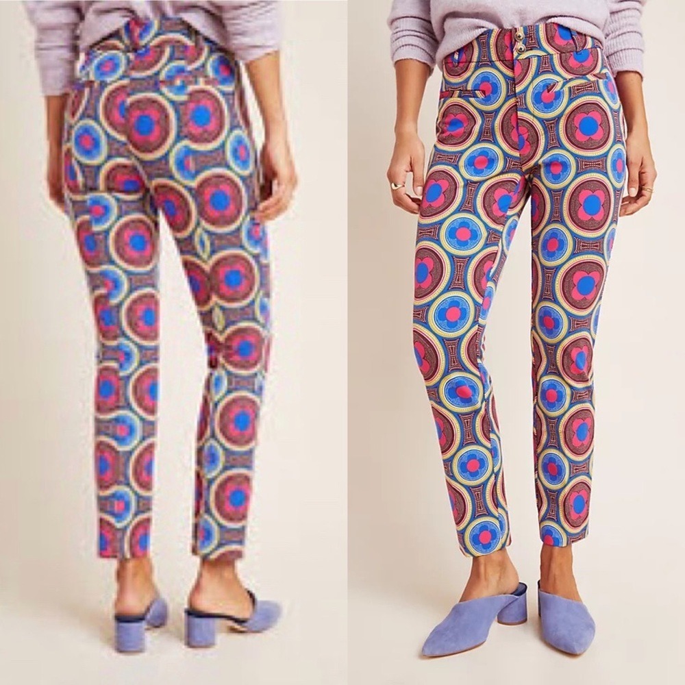 Anthropologie The Essential Slim Trousers in Retro Floral‎